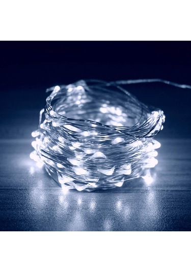 Beyaz Uzaktan Kumandalı Led Peri Işıkları 5m / 10m / 20m Flaş Peri Çelenk 8 Mod Su Geçirmez Dize Işık Noel Düğün Tatil Dekorasyon Vb İçin 5 Metre Beyaz