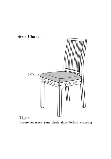 Lemestar Kare Desenli Lastikli Sandalye Koltuk Kılıfı Seti - Siyah 4 Adet, Poliester-spandeks, Makine Yıkama Uygun, 35-53cm Ölçü Aralığı Siyah