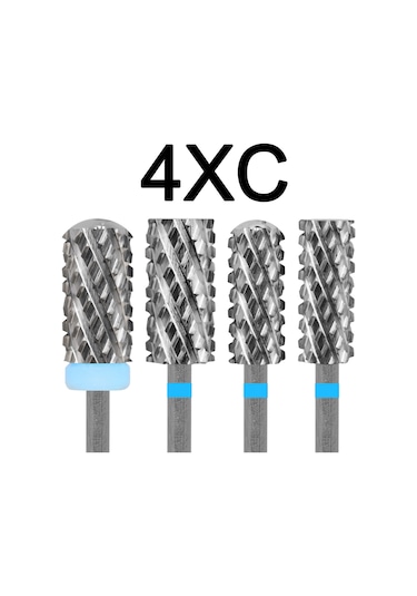 Gelak 4xc Büyük Namlu 6.6mm Ve 5.3mm Uçları Tırnak Matkap Uçları Kesici Jel Karbür Akrilik Kaldır Freze Tozu Sökücü Güçlü Açık Gri
