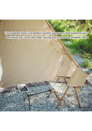 Suofeng Açık Hava Ayak Dayanağı Katlanır Sandalye Ayak Dayanağı Kullanışlı Boş Zaman Kamp Balıkçılık Teleskopik Ayak Dayanağı Katlanır Sandalye Ayak Dayanağı Alüminyum Alaşımlı Ayak Desteği Siyah Siyah