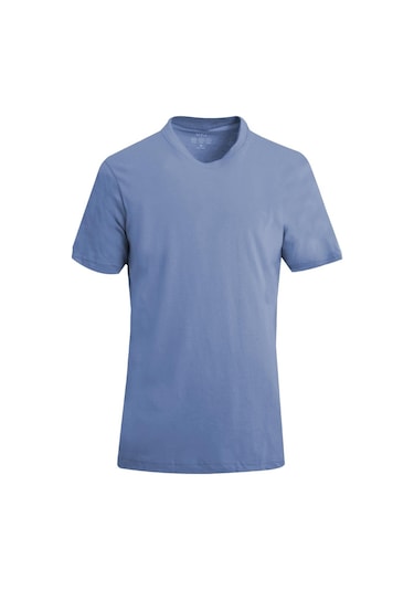 Uki İndigo Comfort Fit Bisiklet Yaka Basic T-shirt Indigo