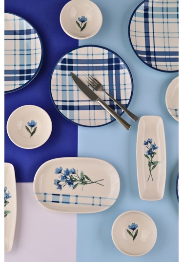 Tabak Evi Porselen Silvia Kahvaltı Ve İkram Takımı 6 Kişilik 14 Parça Tvl14kahprs1213 Çok Renkli