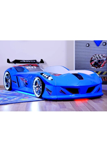 Setaymobilya Arabalı Yatak **Jaguar Arabalı Yatak Mavi ** Full Ledli