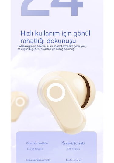Retro Deri J17 Kablosuz Bluetooth Kulaklık Ekstra Uzun Bekleme Kulak İçi Spor Gürültü Önleyici Kulaklıklar Skin Color
