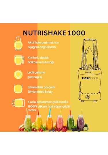 Tigrecook Nutrishake EK-2305 3 in 11000W Kişisel Smoothie Blender