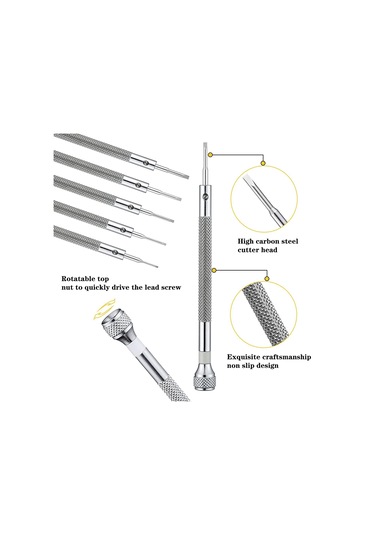 Leasetake Mikro Hassas Mücevher Tornavidası 0.6-1.6mm 8 Parça Saat Tornavidası Seti 8 Ekstra Yedek Bıçakla