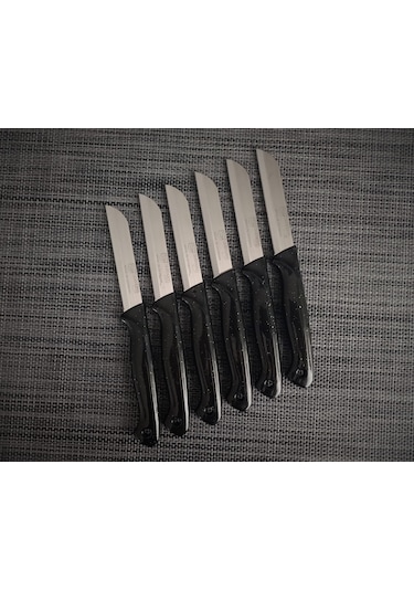 Solingen Meyve Bıçağı Simli Siyah 6'Lı Siyah