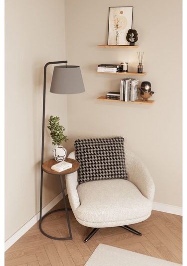 3'lü Dekoratif Raf Duvar Rafı Siyah