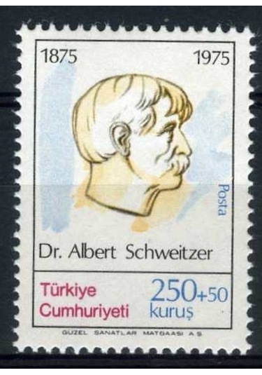 ALBERT SCHWEITZER,1975 Tek Pul Tam Seri,Damgasız,ASB-5026