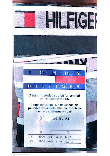 Tommy Hilfiger Erkek Boxer 3"lü Set Slim Fit Antrasit - Beyaz - Siyah