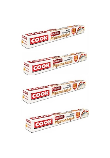 Cook Yağlı Pişirme Kağıdı 37Cmx42Cm 10 Adet 4 Paket