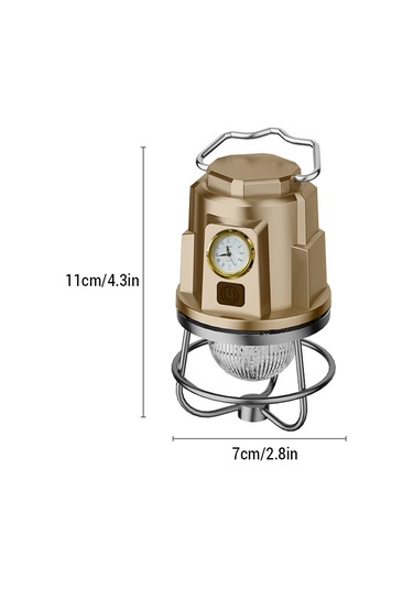Ranyeek "şarj Edilebilir Kamp Feneri - Ipx4 Su Geçirmez, Ayarlanabilir Parlaklık, 1200mah Batarya, Power Bank Özellikli" Altın