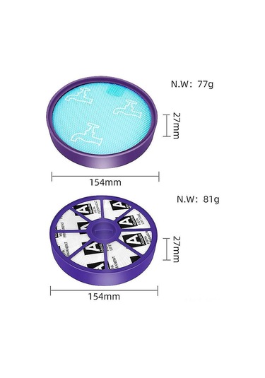 Yifomall Dc19/dc20/dc21/dc29 İçin Yıkama Eliyebilen Ön Ve Arka Hepa Filtre Seti 2 Ön + 2 Arka Filtre