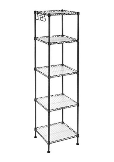 Banyo Rafı, Ayaklı Raf, Metal, Sağlam, 100 Kg'a Kadar Taşıma Kapasitesi Lgr23bk Siyah