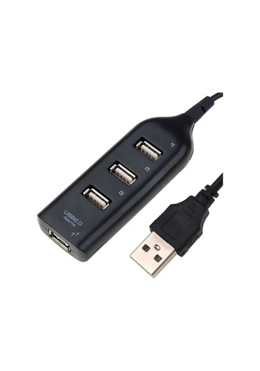 Willowhaven 4 Portlu Usb 2.0 Hub, 44cm Kablo, 480mbps Hızlı Veri Transfer, Siyah 2 Adet