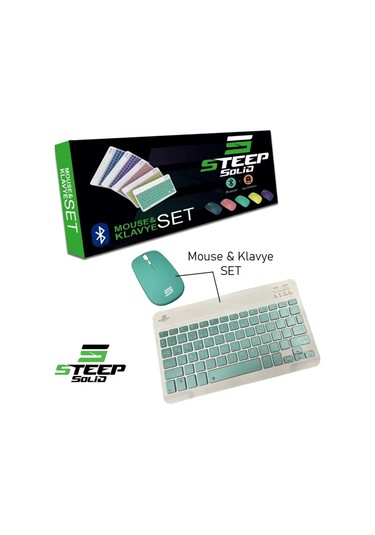 Steep Solid Magic Yeşil Şarjlı Bluetooth Klavye Mouse Set Optik