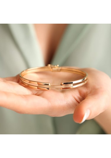 Altın Kaburga Kelepçe Çift Kol Tek Sıra