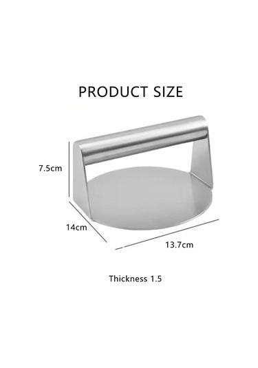 Paslanmaz Çelik Burger Presi, 14 Cm, Ağır Hizmet Tipi, Yuvarlak Hamburger Presi Kalıbı, Kızartma, Izgara, Biftek, Panini İçin Mükemmel