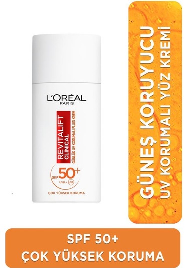 L'Oréal Paris Revitalift Clinical Yüz Güneş Kremi SPF50+ 50 ML + Revitalift Lazer Saf Retinol Gece Serumu 30 ML