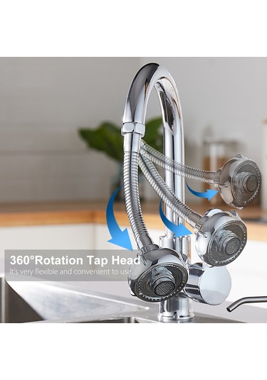 Ranyeek Küçük Boy Lavabo Musluğu Uçucu 360 Derece Döner 2 Modlu Su Tasarruflu Ve Çiçeklenme Engeli Qpq2020