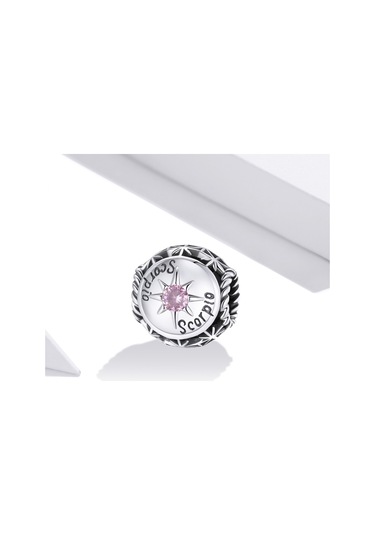 S925 Ayar Gümüş On İki Takımyıldızı Zirkon Boncuk Dıy Bilezik Kolye Aksesuarları, Stil: Akrep Çok Renkli