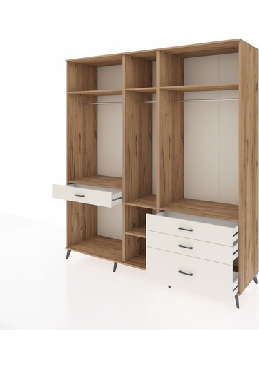 Kronos Dolap 7 Raflı 4 Çekmeceli 3 Askılı 220x59x243 Çam-çam/aytaşı Atlas Çam/aytası