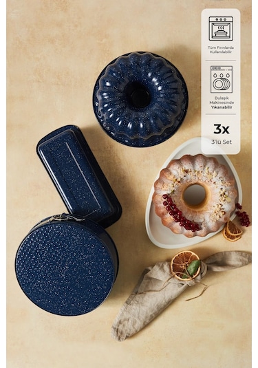 Emsan Wellbake 3'lü Kek Kalıbı Seti