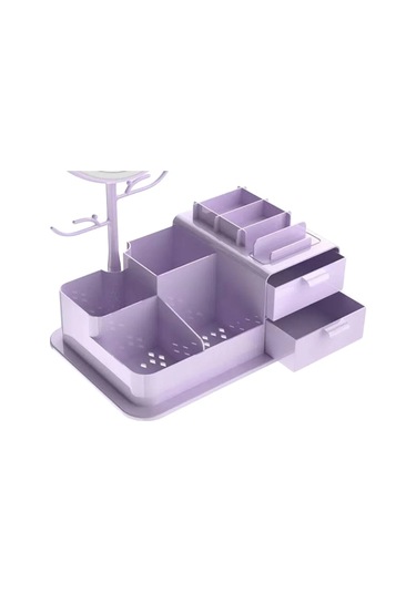 Wezone Led Aynalı Makyaj Dolabı Mor - Usb Şarjlı, 90 Döner Ayna, Işıklı Dokunmatik Kontrol, Makyaj Ve Mücevher Organizasyon Kutusu Sarı - Mor