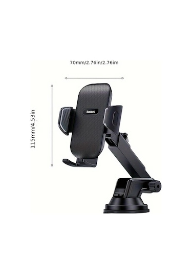 Motion003 Baseus Siyah Telefon Tutucu Ayarlanabilir Tasarim 6kg Yuk Kapasitesi Nano Yapisk Siyah