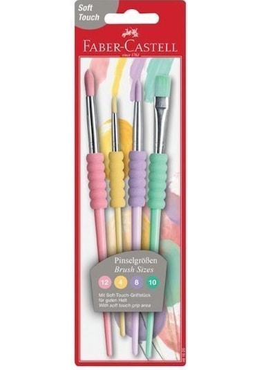 Faber-Castell Soft Touch Fırça Seti Pastel Renkler 4'Lü