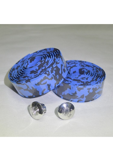 Yifomall Bisiklet El Tutucu Bandı, Kauçuk Spons, Kayma Engeli Ve Şok Emici, Siyah-mavi Kamuflaj Desenli, Evrensel Boyut