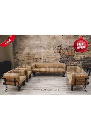 Ntconcept Ntconcept Doğal Ağaç Ofis Koltuk Takımı