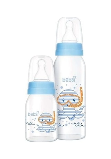 Bebsi Cam Biberon Seti Mavi 250 ML+125 ML