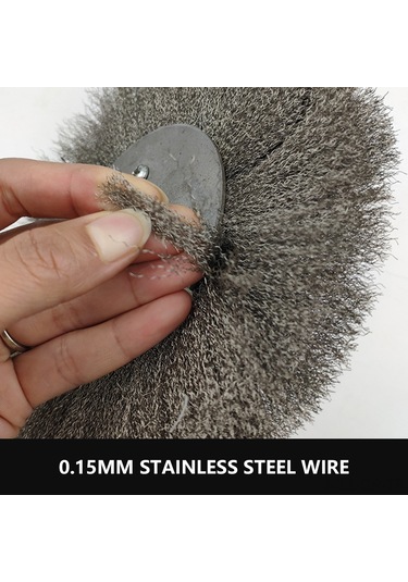 Singree 200x25mm Düz Tip Pas Kaldırıcı, Türev Temizleyici Ve Pürüzsüzleştirici Paslanmaz Çelik Fırça Tekerleği - Tek Adet