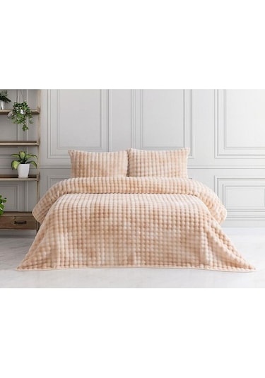 Merinos Reflectıon 3 Parça Yatak Örtüsü Krem Krem
