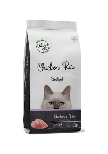 Eco Natura Pet Sterilised Tavuklu ve Pirinçli Kısırlaştırılmış Yetişkin Kedi Maması 15 KG