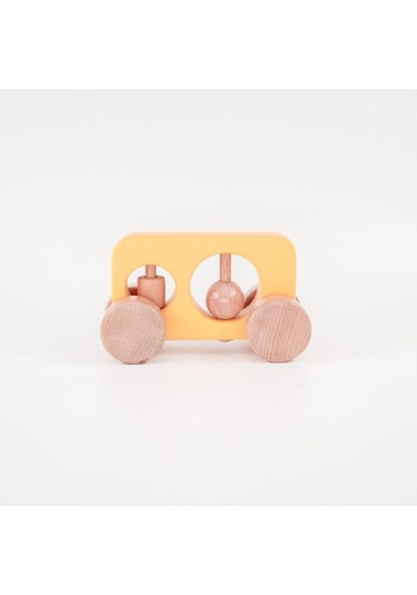 Ahşap Dikdörtgen Araba Sarı