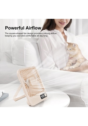 Vkemall Hızlı Şarjlı 5 Kademeli Ayarlanabilir Rüzgar Hızına Sahip Taşınabilir Masa Fanı