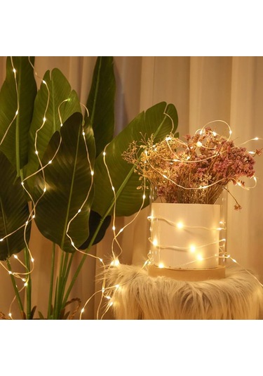 Led Dize Işıklar Pil Usb Powered Açık Bakır Tel Peri Işıklar Yeni Yıl Partisi Ev Düğün Bahçe Dekorasyon Için Noel Çelenk Usb Power 10m Sıcak Beyaz