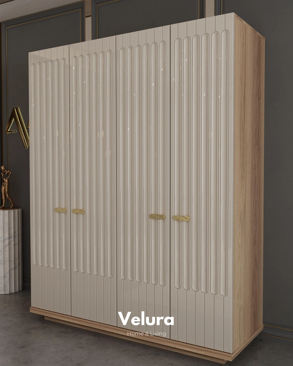 Armony 4 Kapaklı Dolap Gardırop Kahverengi