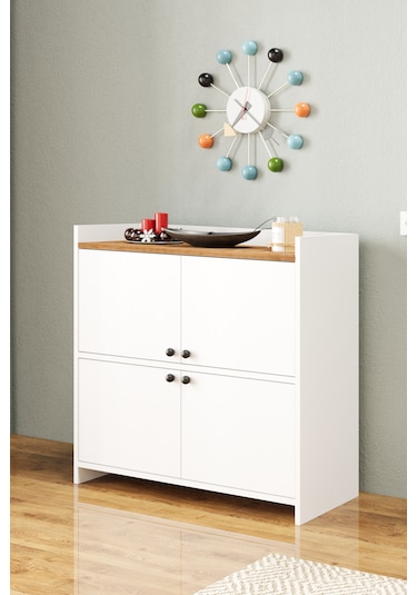 Ae-3060 Forum Beyaz/çam 4 Kapaklı, 4 Raflı, Ayakkabılık, Çok Amaç Beyaz - Atlantikçam