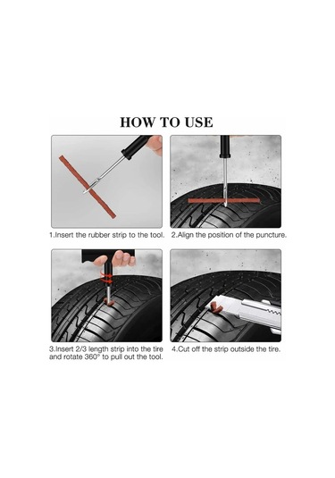 Mufunye 32 Parça Lastik Tamir Kiti, Pro Tools Plus Kendiliğinden Vulkanizasyon Yapan İçsiz Uçlar, Matkap Uçlu Lastik Tamir Kiti, Araba Lastiği Delinmesi İçin Lastik Tamir Kiti