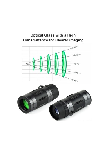 Suofeng 8x20 Bak4 Prisma Monoküler Teleskop, Çok Katmanlı Kaplama, Mesafe Tahmini Çapraz Halka, 51g Ultra Taşınabilir, Siyah + Taşıma Çantası
