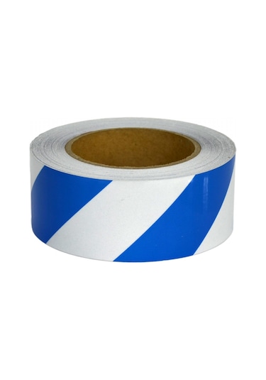 Temiz Pazar 5CM x 5M Fosforlu Çapraz Bant Beyaz Mavi