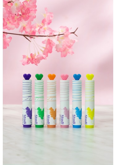 Studi Desenli Kalpli Fosforlu Kalem Seti - 6'lı