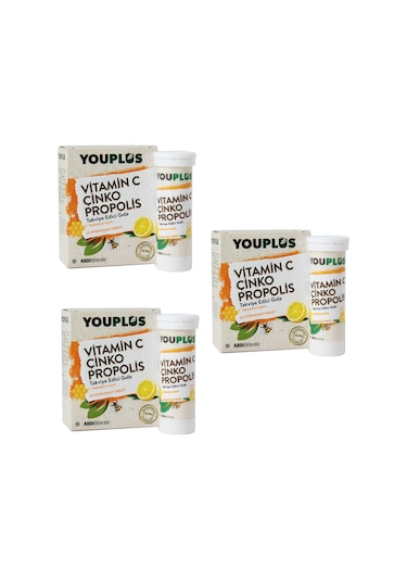 Youplus Vitamin C Çinko Propolis 20 Efervesan Tablet X 3 Adet