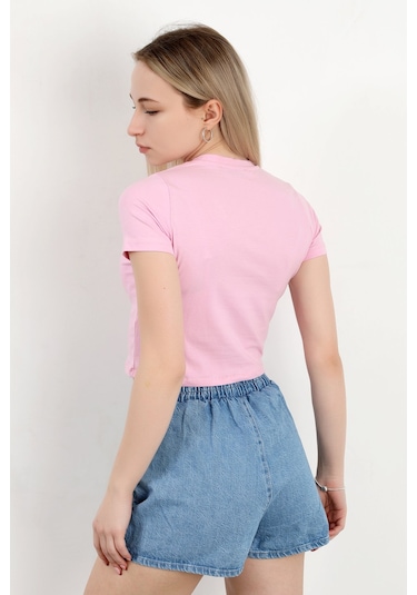 Giysa Kadın Bisiklet Yaka Pamuklu Basic T-shirt Pembe Ms0000102 Şeker Pembe Giysa Kadın Bisiklet Yaka Pamuklu Basic T-shirt Pembe Ms0000102 Şeker Pembe
