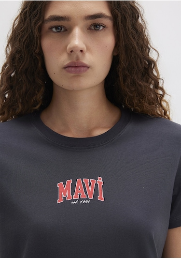 Mavi - Mavi Logo Baskılı Antrasit Tişört 1613412-70087 Antrasit