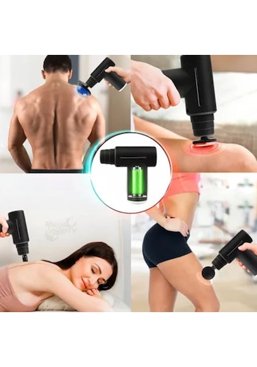 Kochler Sıcak ve Soğuk Terapili Şarjlı Masaj Tabancası Cihazı Sporcu Masaj Aleti Siyah