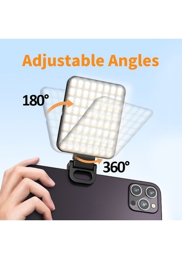 Ulzyvf Taşınabilir Manyetik Led Video Işığı - 3000k-6500k Renk, 10 Aydınlatma Seviyesi, Usb-c Şarj, Klips Ve Soğuk Adaptör Siyah Siyah